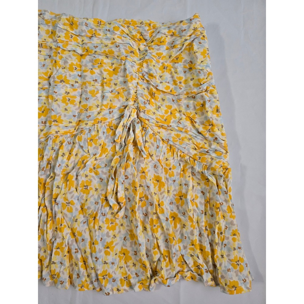Forever 21 Floral Mini Skirt Lot of 2 Ruched Ruffle White Yellow Blue Large NWT - Picture 15 of 16